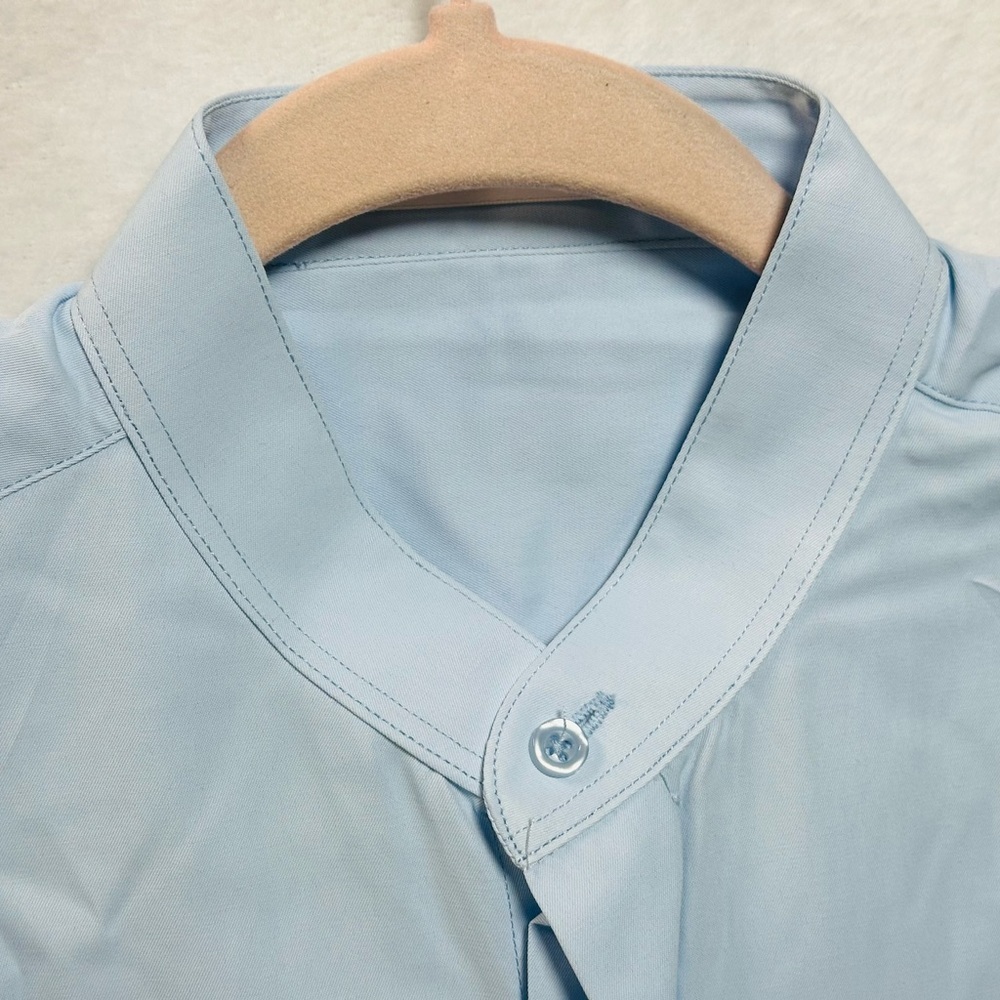Elegant Sky Blue Dress Shirt for Men - Picture 4 of 8